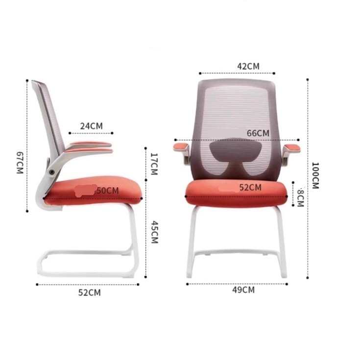 Orange Mesh Office Chair with Adjustable Armrests E138504