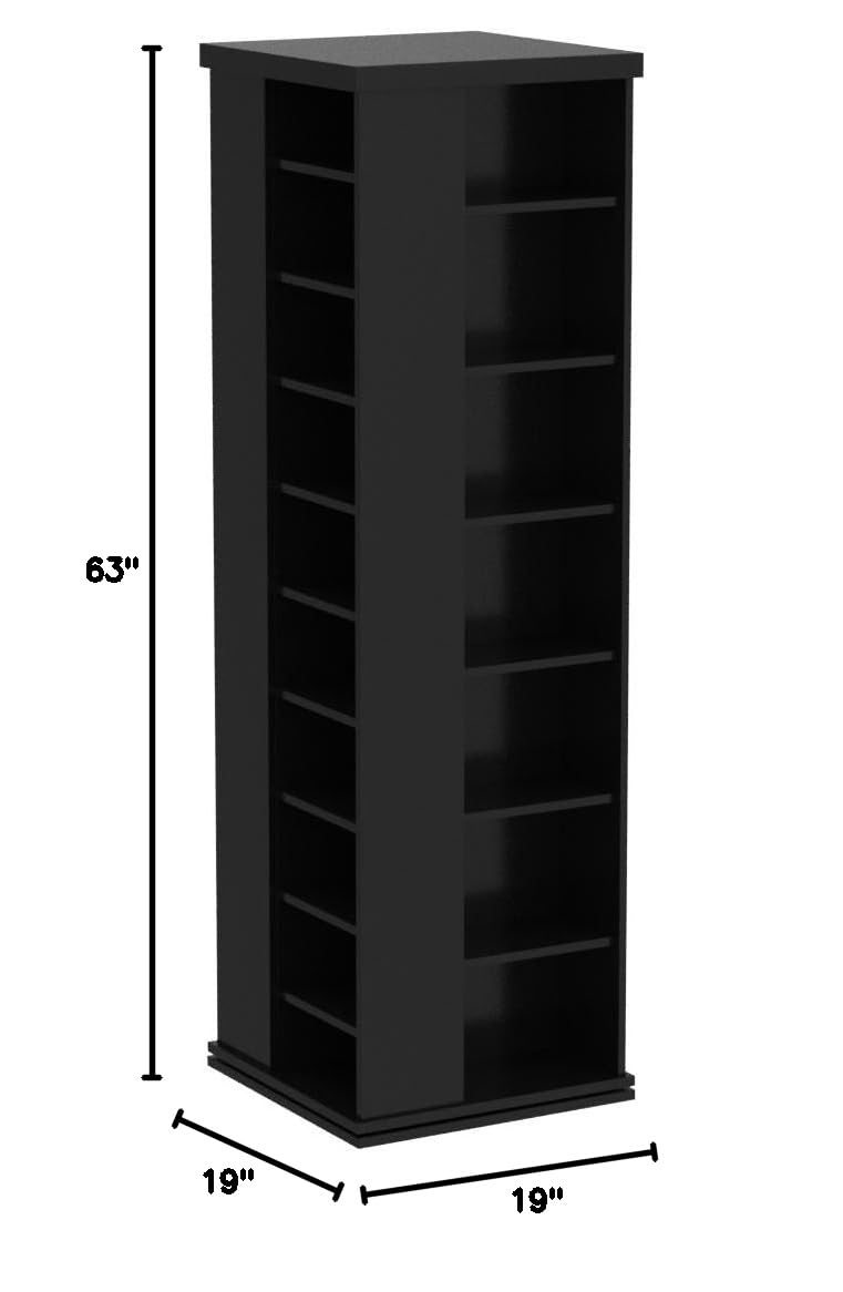 Black 4-Sided Revolving Media Tower R872