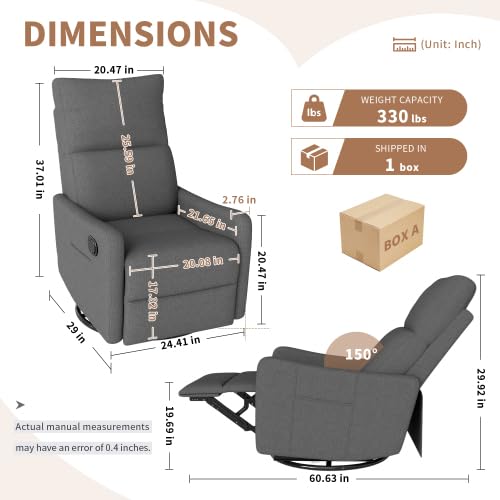 Manual Swivel Rocker Recliner Chair E5797