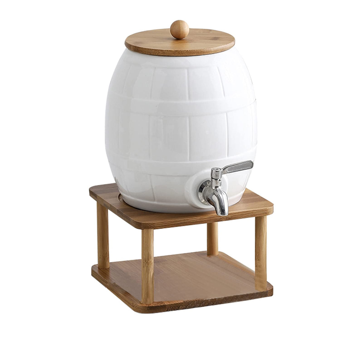 Ceramic Beverage Dispenser with Stainless Steel Spigot Y39211