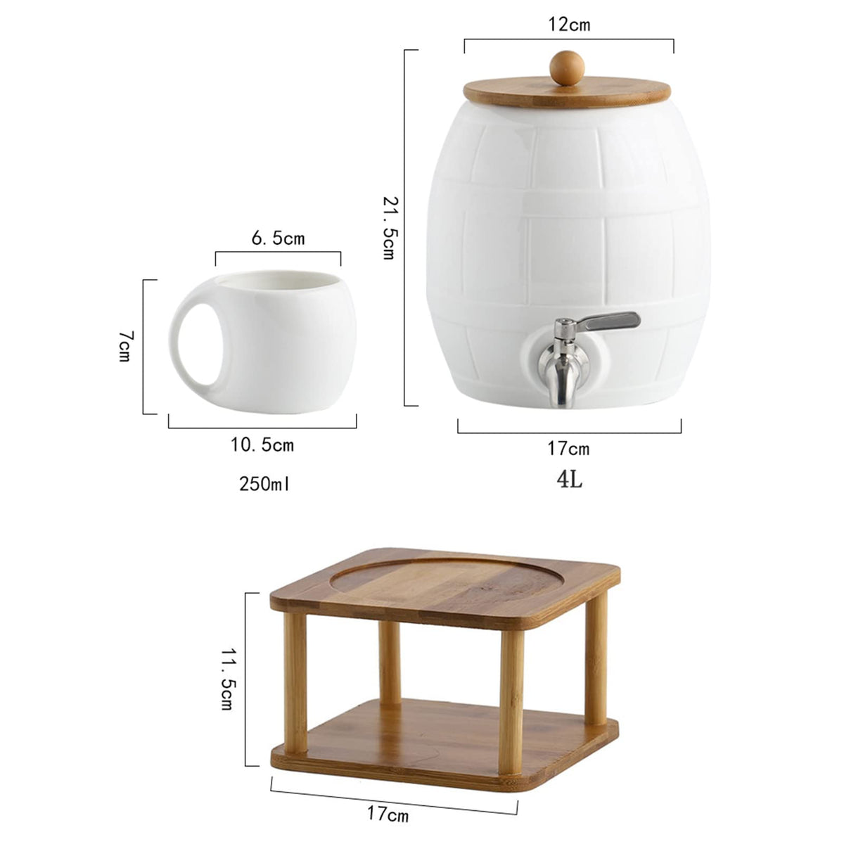 Ceramic Beverage Dispenser with Stainless Steel Spigot Y39211
