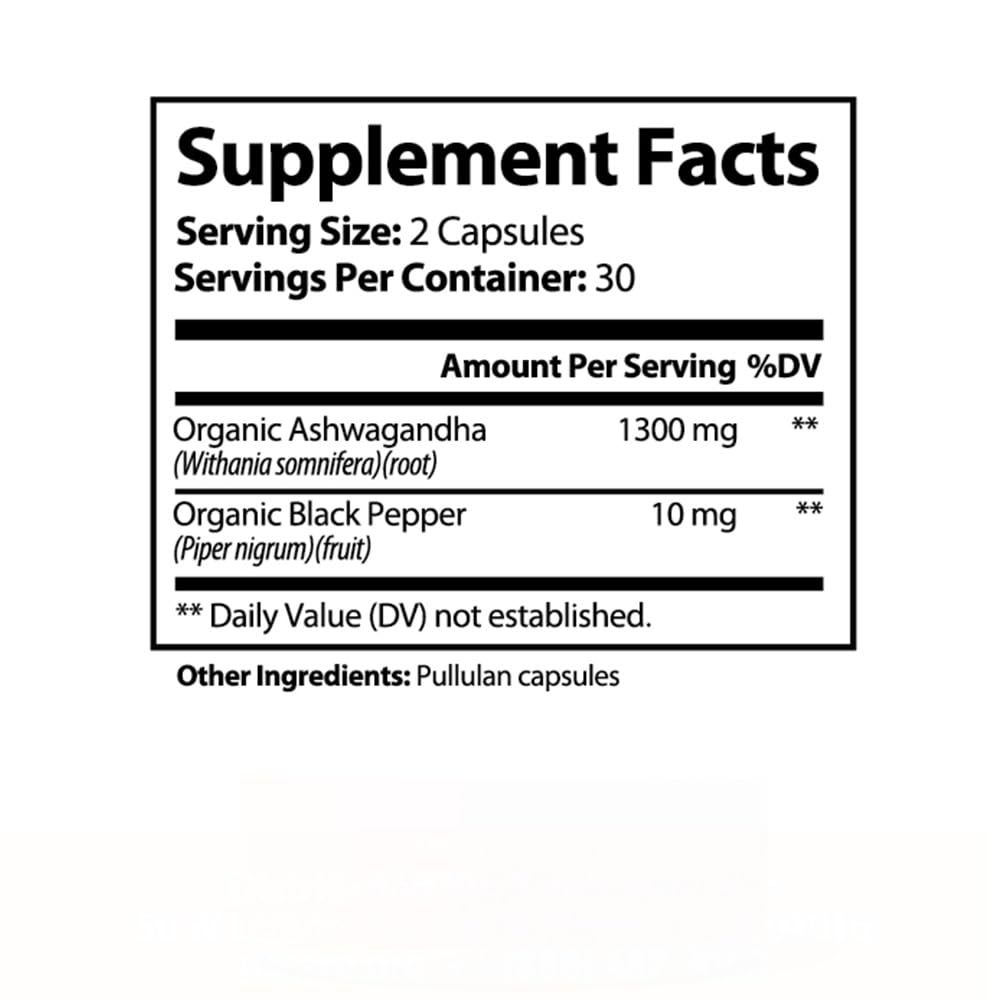 Ashwagandha with Black Pepper Extract 60 Veggie Capsules S151940