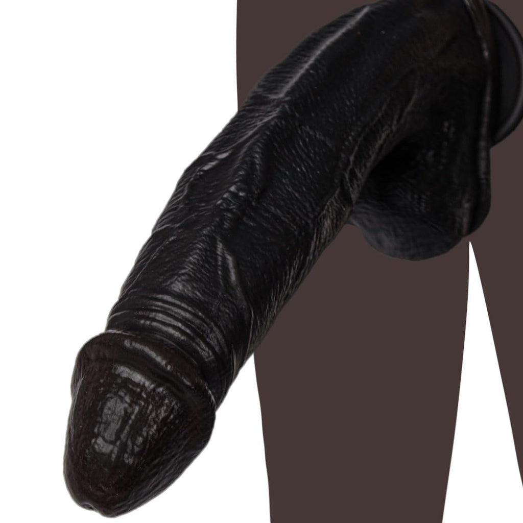 Black Realistic Silicone Dildo with Suction Cup F916