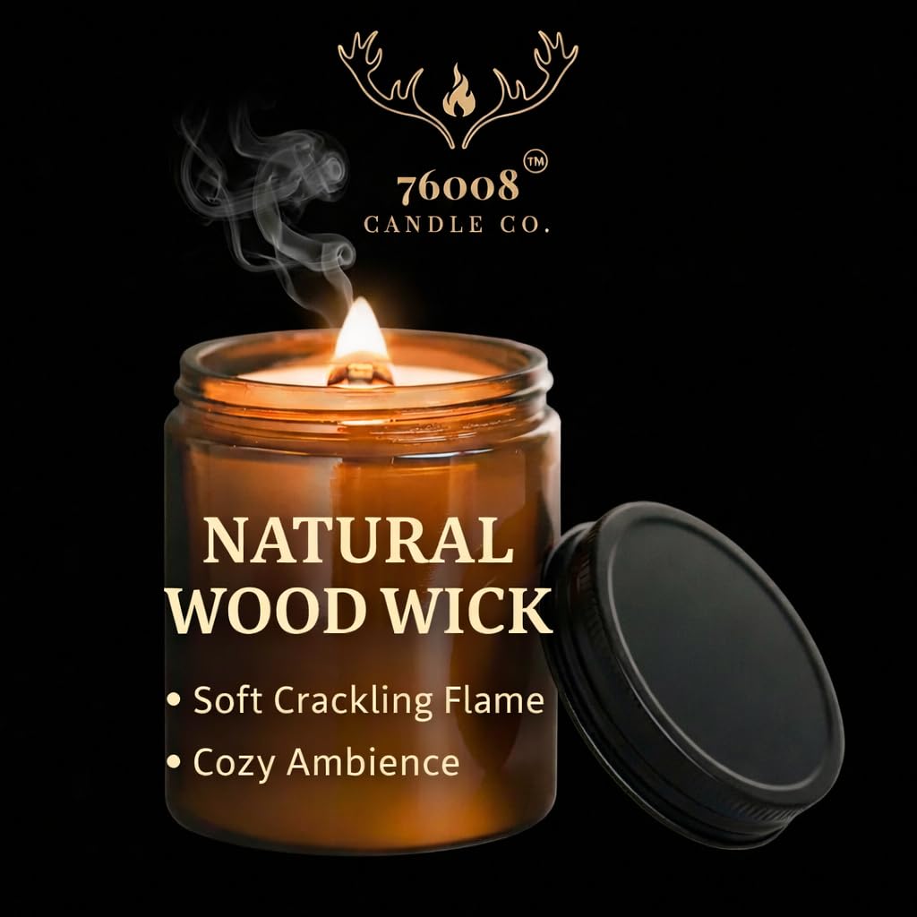 Leather & Whiskey Scented 16 oz Soy Wax Candle E78893