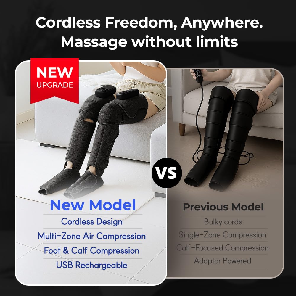 Cordless Full Leg Massager with Knee & Sole Heat K514