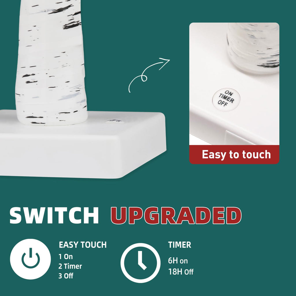 Lighted Birch Tree 2 Pack with 24 LED Battery Powered Timer B64949