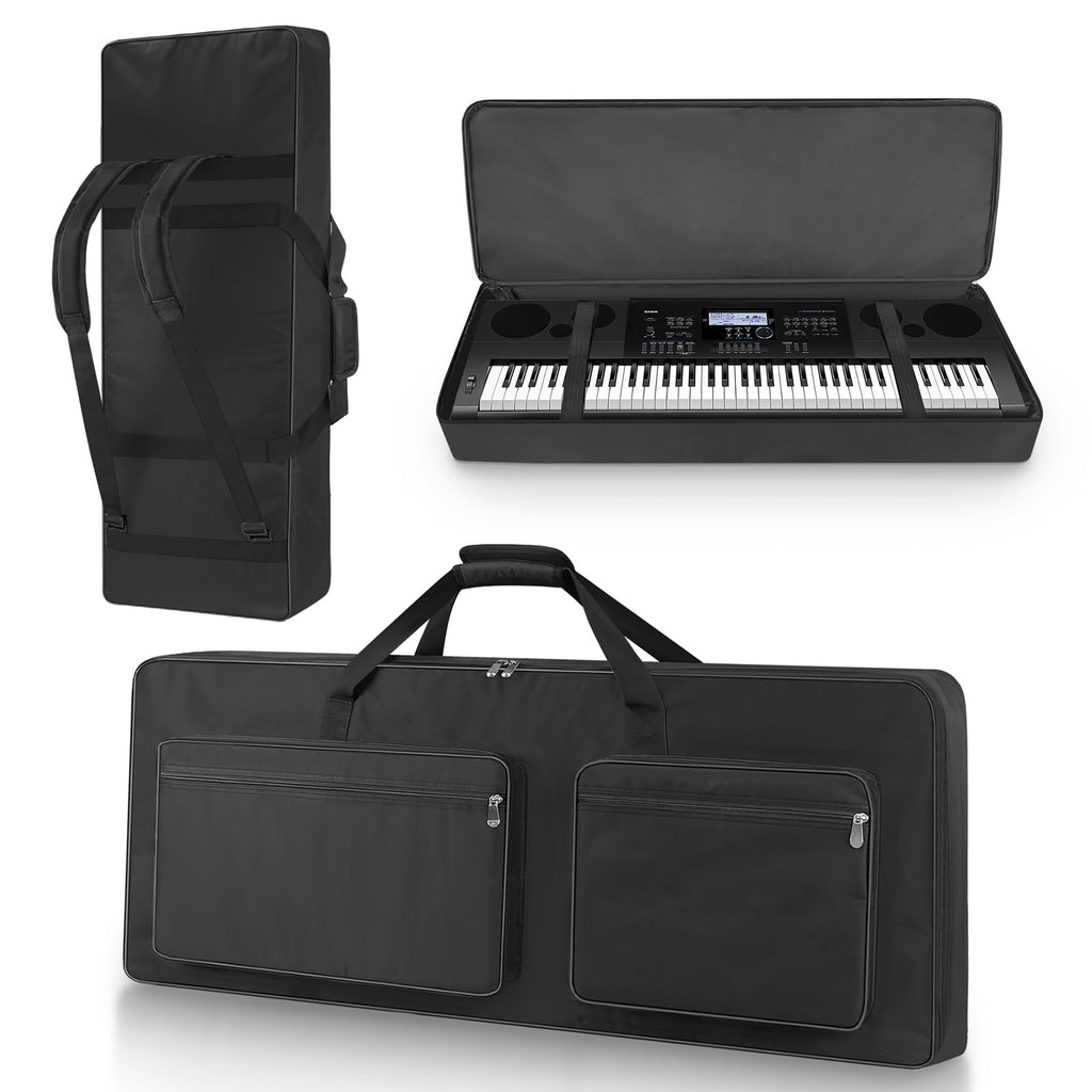 76 Key Piano Keyboard Case Bag with 4-Pocket (Black) O88799