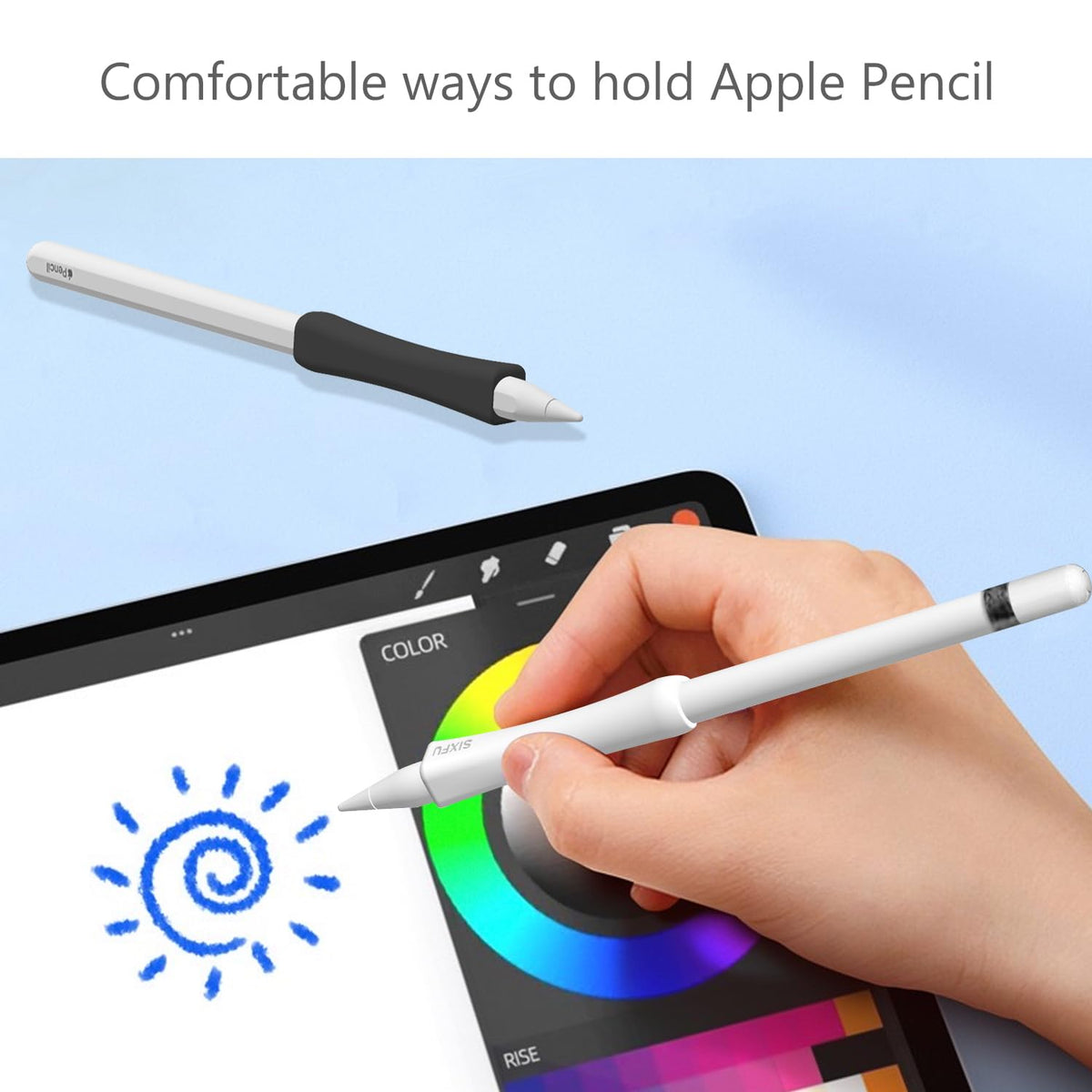 Black White 2 PCS Stylus Pen Grip M379