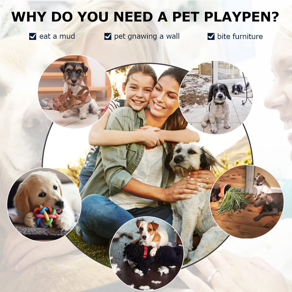32" 8 Panel Heavy Duty Metal Dog Playpen F744411