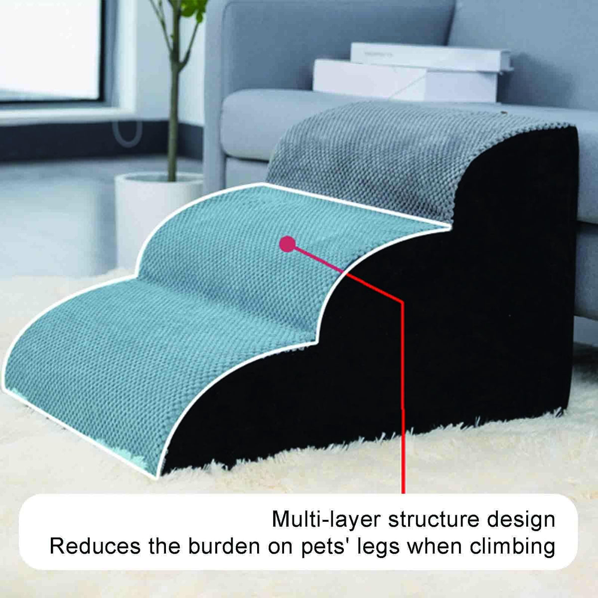 Non-Slip High Density Foam Pet Stairs X525