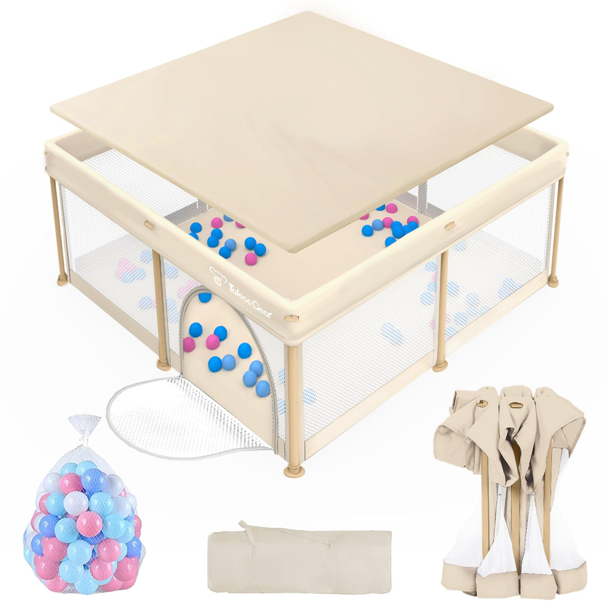 Foldable Baby Playpen 50x50 Inch B846378