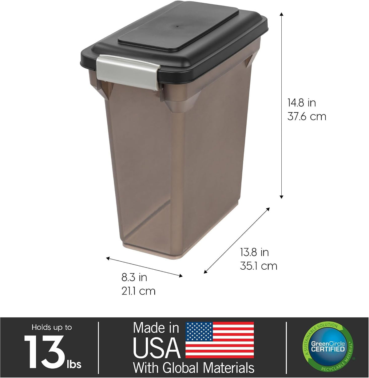 Dog Food Storage Container Up to 13 lbs Smoke T36526