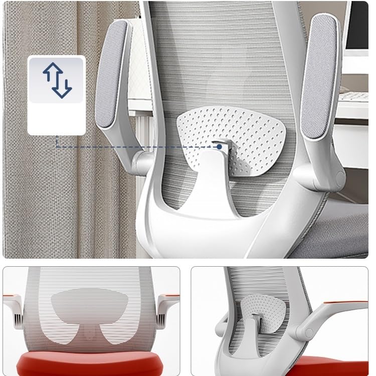 Orange Mesh Office Chair with Adjustable Armrests E138504