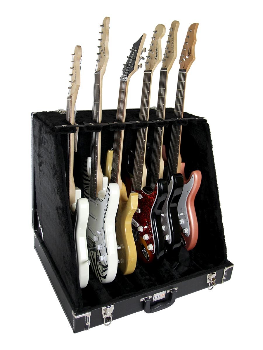 6 Guitar Stand Case Hardwood Plush B429461