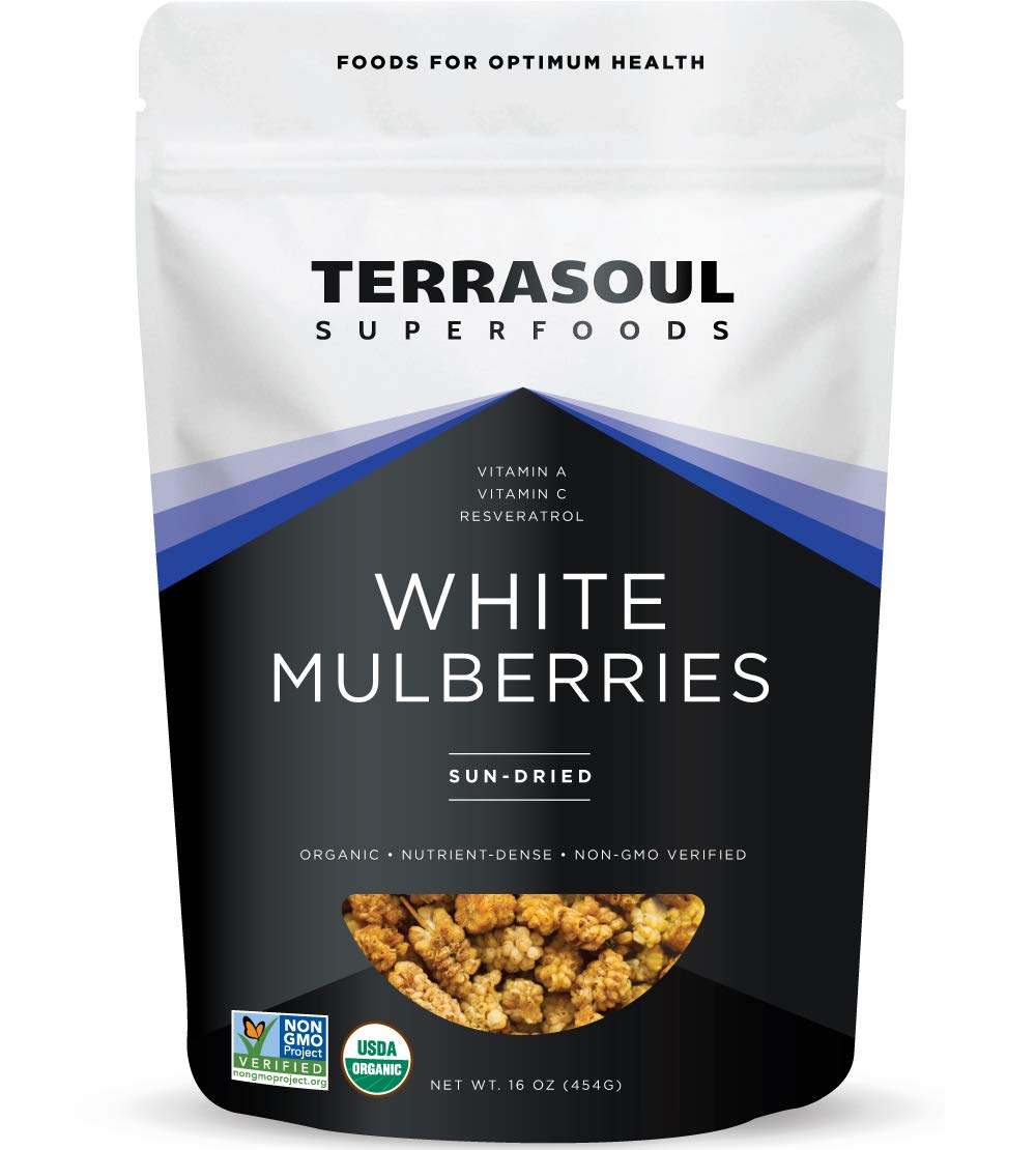 Organic Sun-dried White Mulberries, 2 Lbs (Pack of 2) R9313