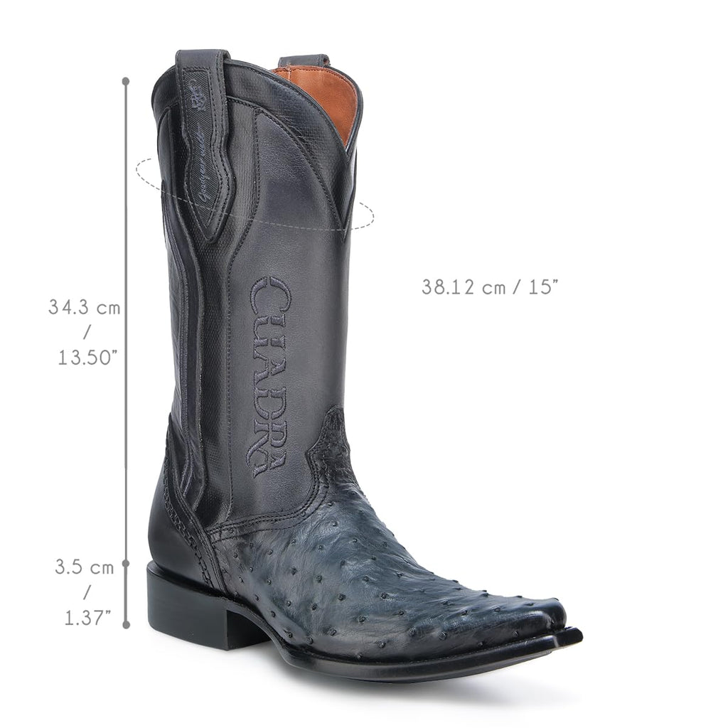 Ostrich Leather Western Boots N3684