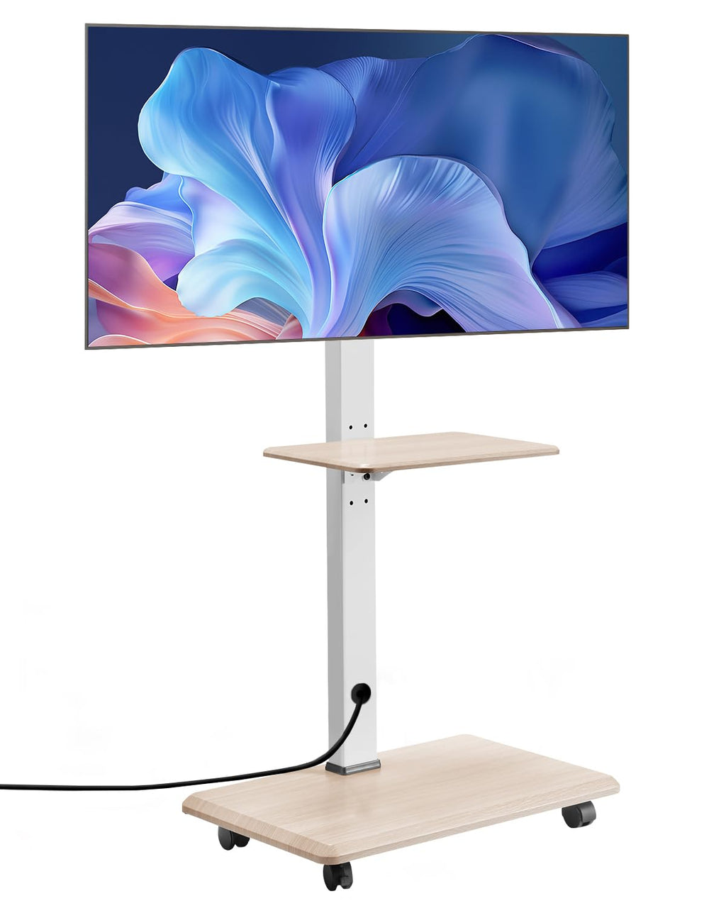 Rolling TV Stand for 32-70 Inch Screens, Height Adjustable with Tray Z500