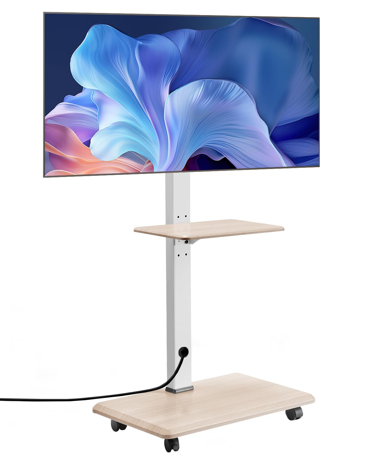 Rolling TV Stand for 32-70 Inch Screens, Height Adjustable with Tray Z500