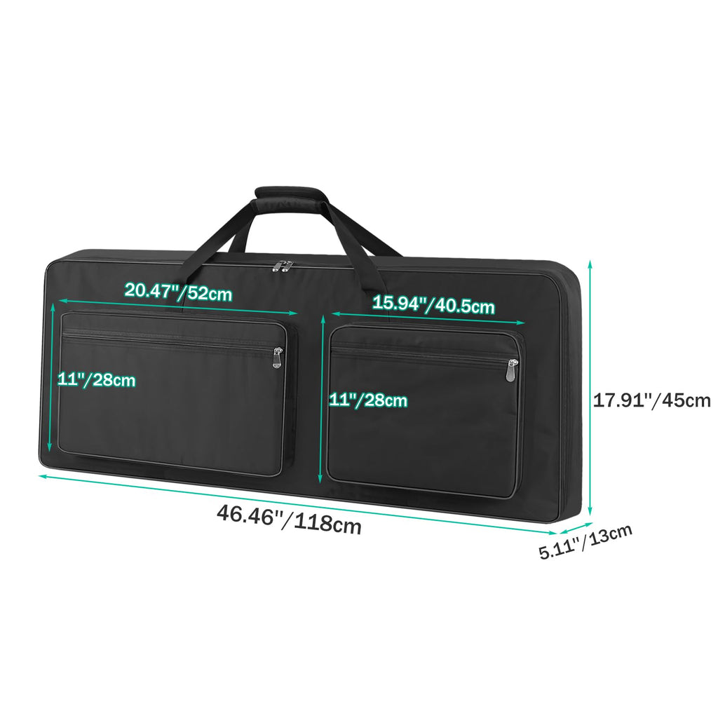 76 Key Piano Keyboard Case Bag with 4-Pocket (Black) O88799