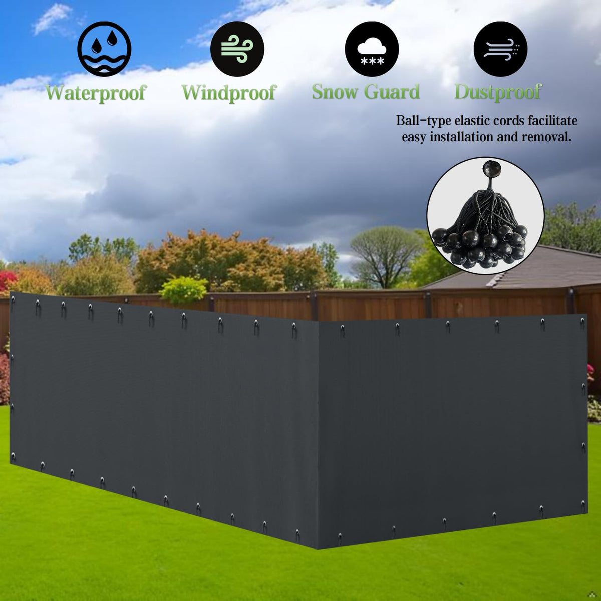 600D Waterproof Oxford Fabric Kennel Cover with Storage Bag L982538