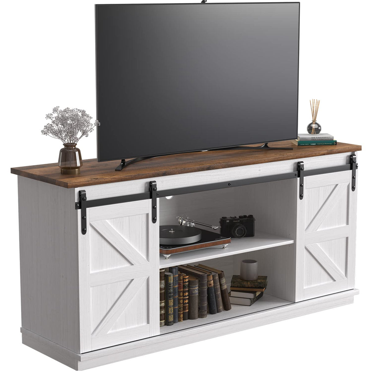 Bright White TV Stand for 65 Inch TV Q2117