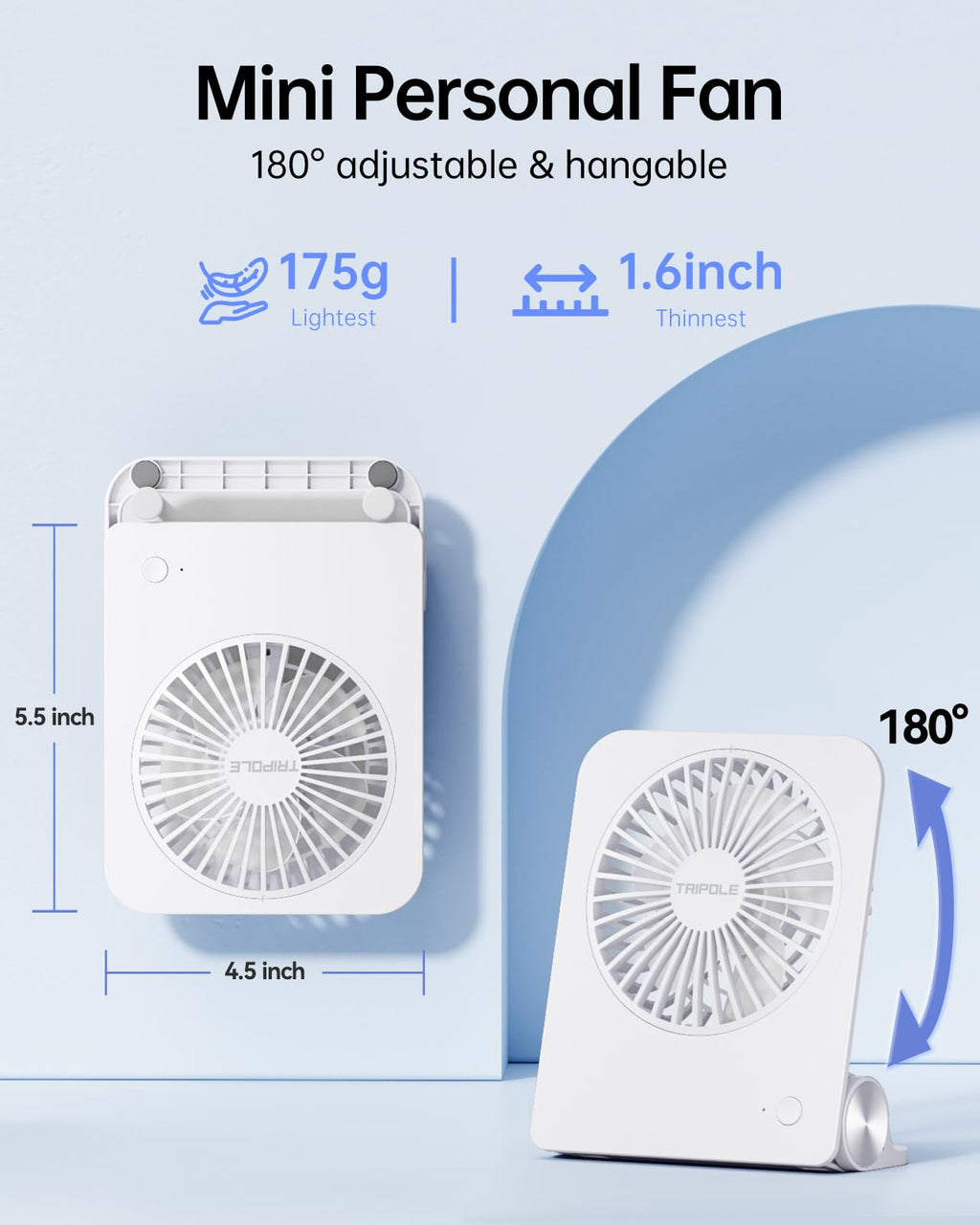 Small Portable Desk Fan 2000 mAh Rechargeable Battery 4.5 Inch M51552