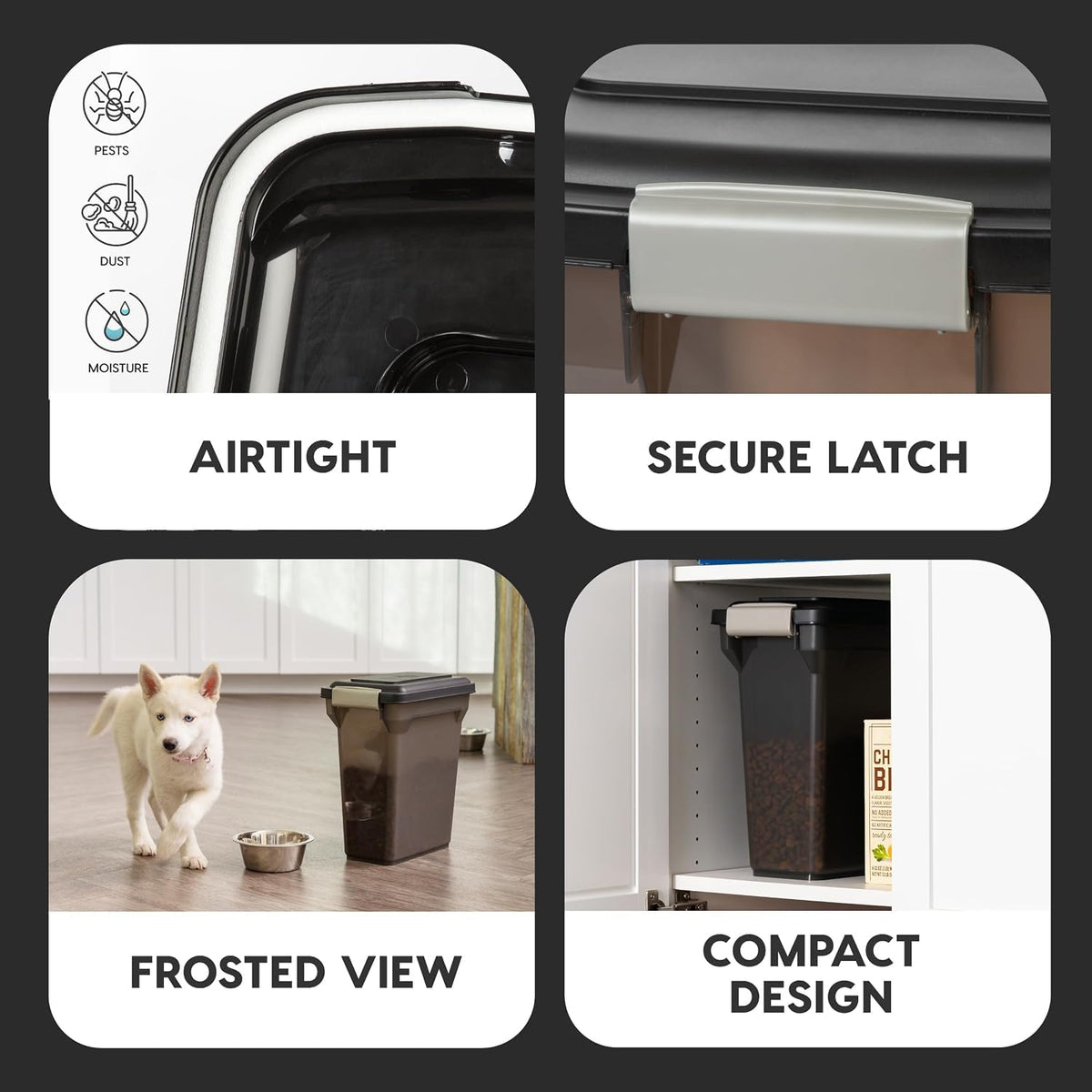 Dog Food Storage Container Up to 13 lbs Smoke T36526