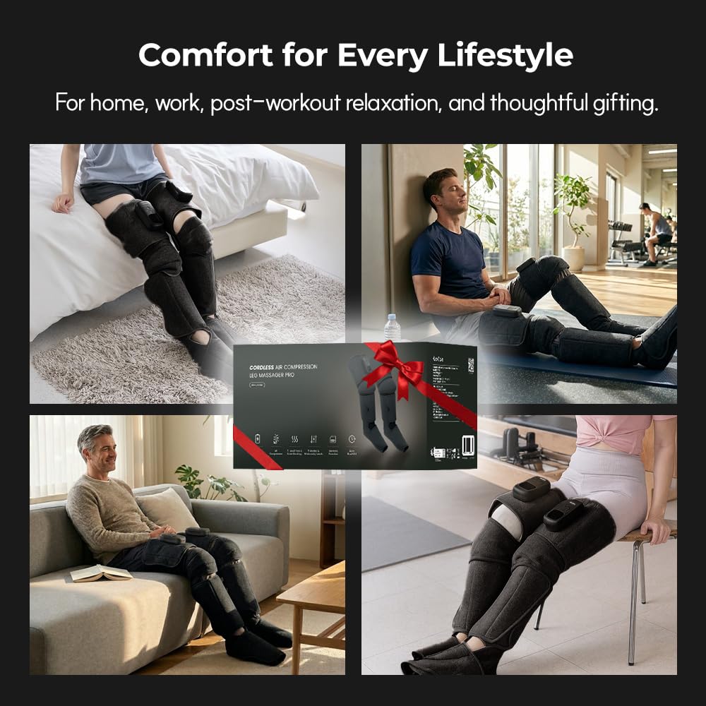 Cordless Full Leg Massager with Knee & Sole Heat K514
