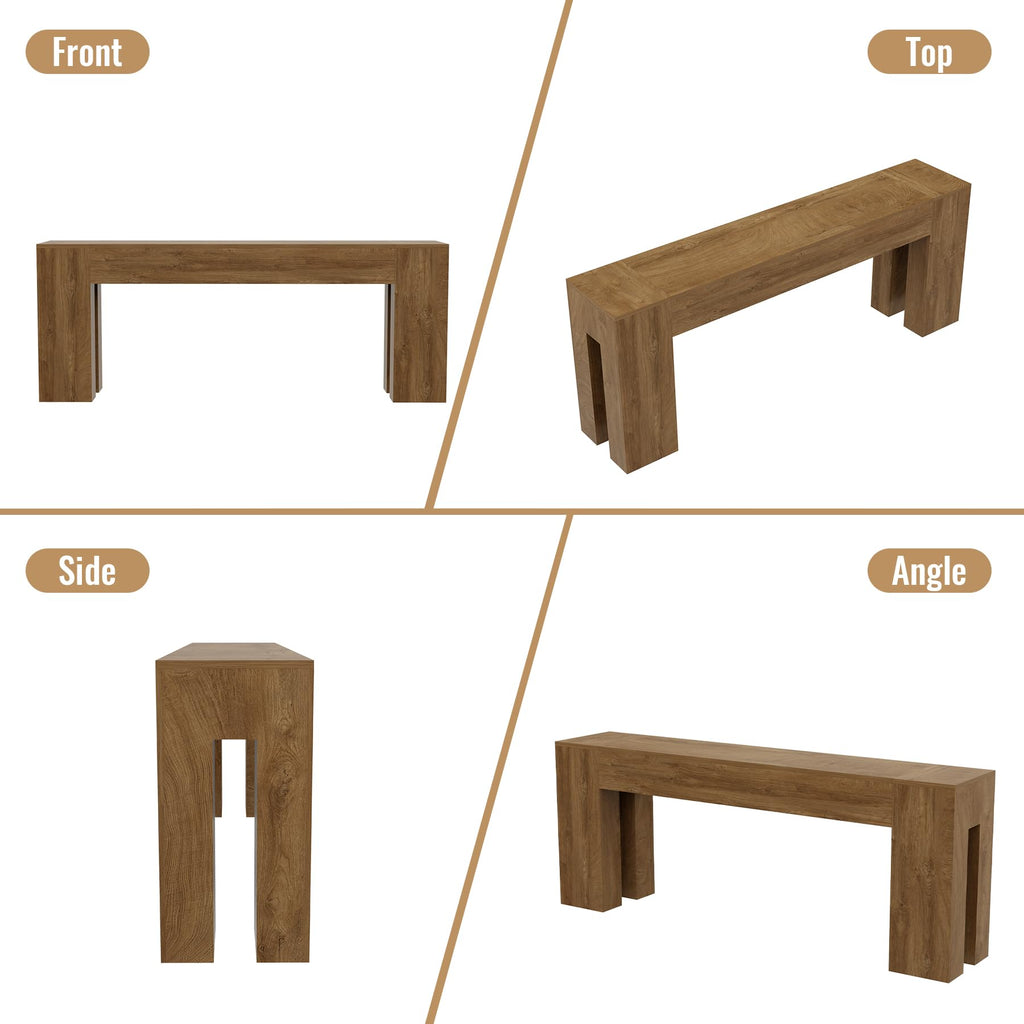 79-Inch Natural Oak Sofa Console Table Z99840
