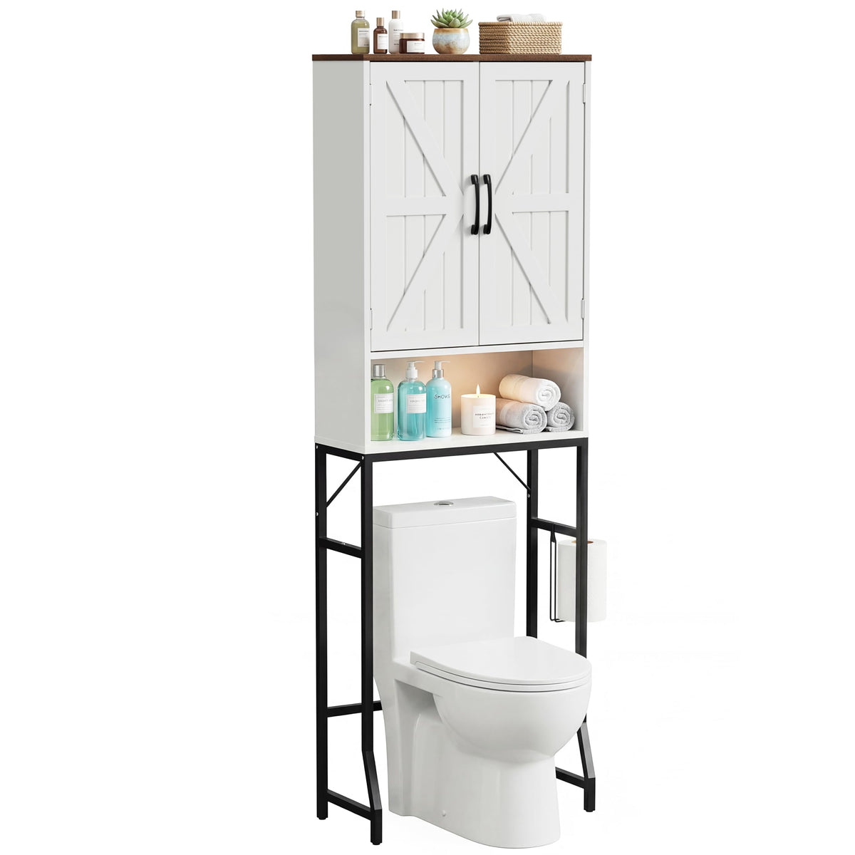 White Over The Toilet Storage Cabinet J1808