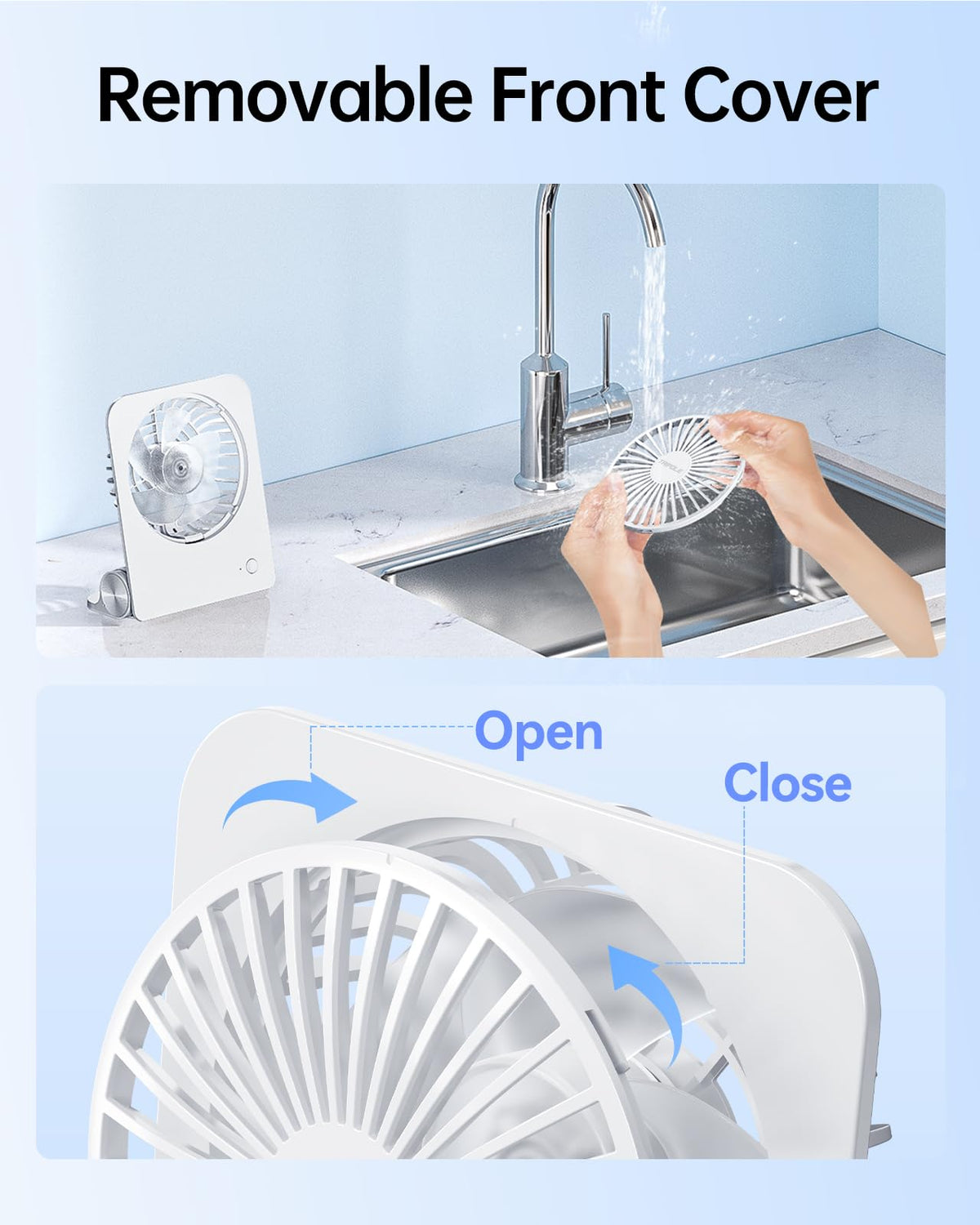 Small Portable Desk Fan 2000 mAh Rechargeable Battery 4.5 Inch M51552