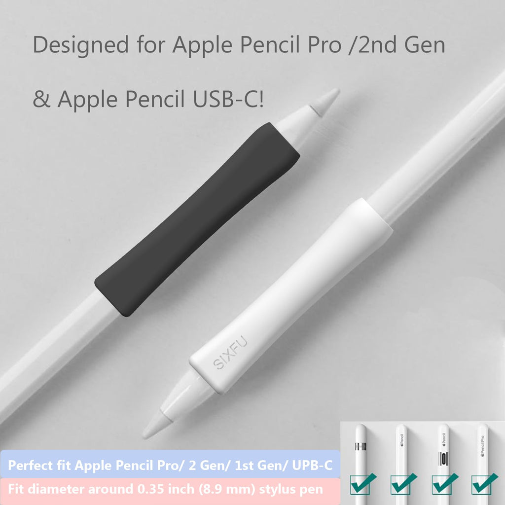 Black White 2 PCS Stylus Pen Grip M379