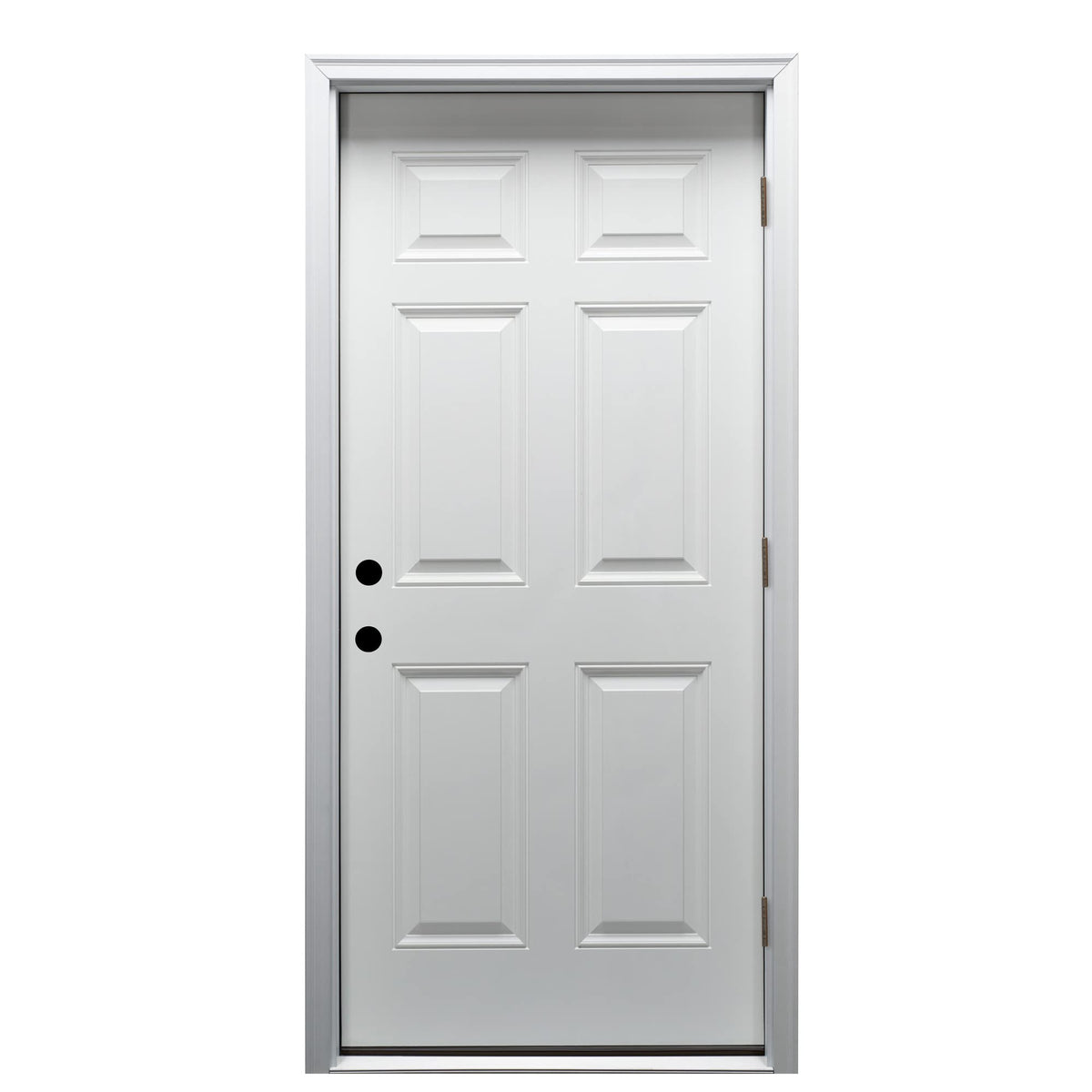 Primed Left Hand Outswing 6-Panel Steel Prehung Door 36"x80" Y32759