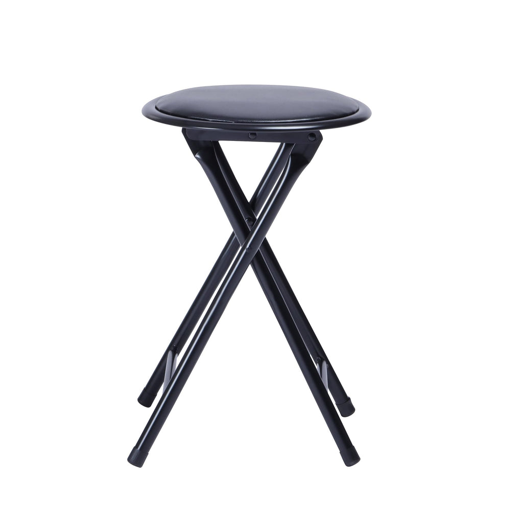 18-Inch Folding Stool with Padded Seat, Black (1 Pack) I7972