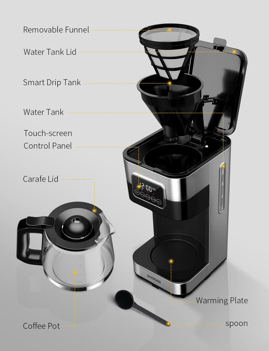 10-Cup Programmable Drip Coffee Maker with Permanent Filter H511