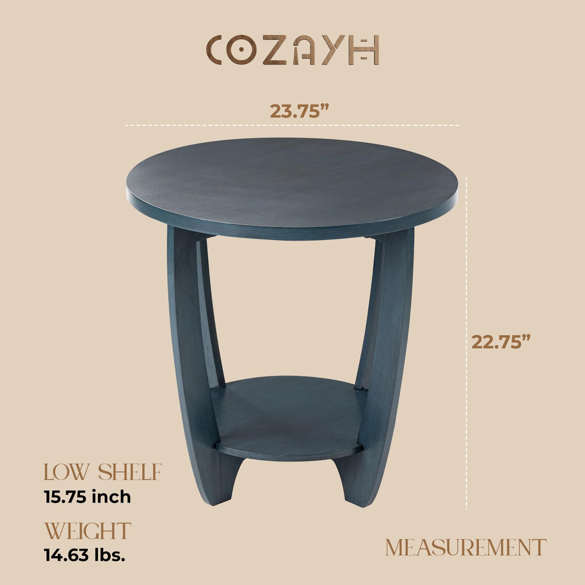 Round End Table with Storage Shelf Q9272