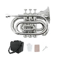 Pocket Trumpet Mini Brass Instrument with 7C Mouthpiece & Case H724723