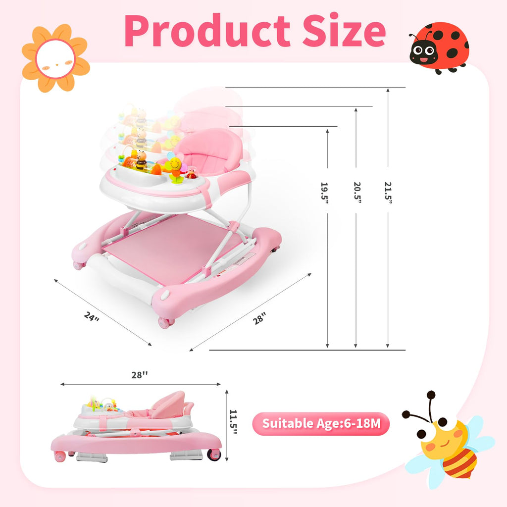 5 in 1 Foldable Baby Walker with Wheels and Bouncer N13050