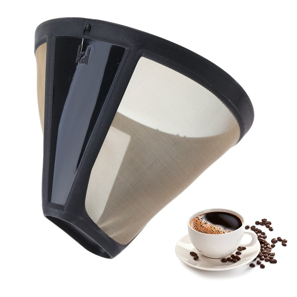 Reusable Cone-Style Coffee Filter 10-12 Cup Gold Mesh Y87058