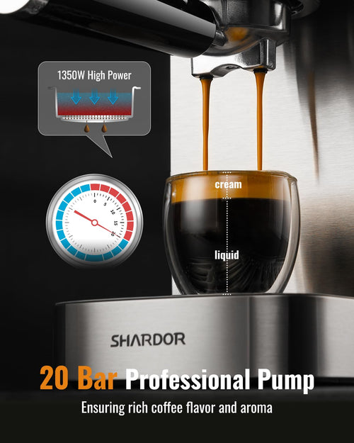 20 Bar Espresso Machine with Milk Frother and Touchscreen B851