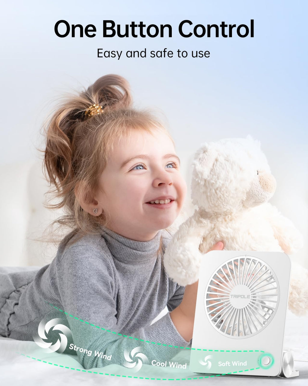 Small Portable Desk Fan 2000 mAh Rechargeable Battery 4.5 Inch M51552