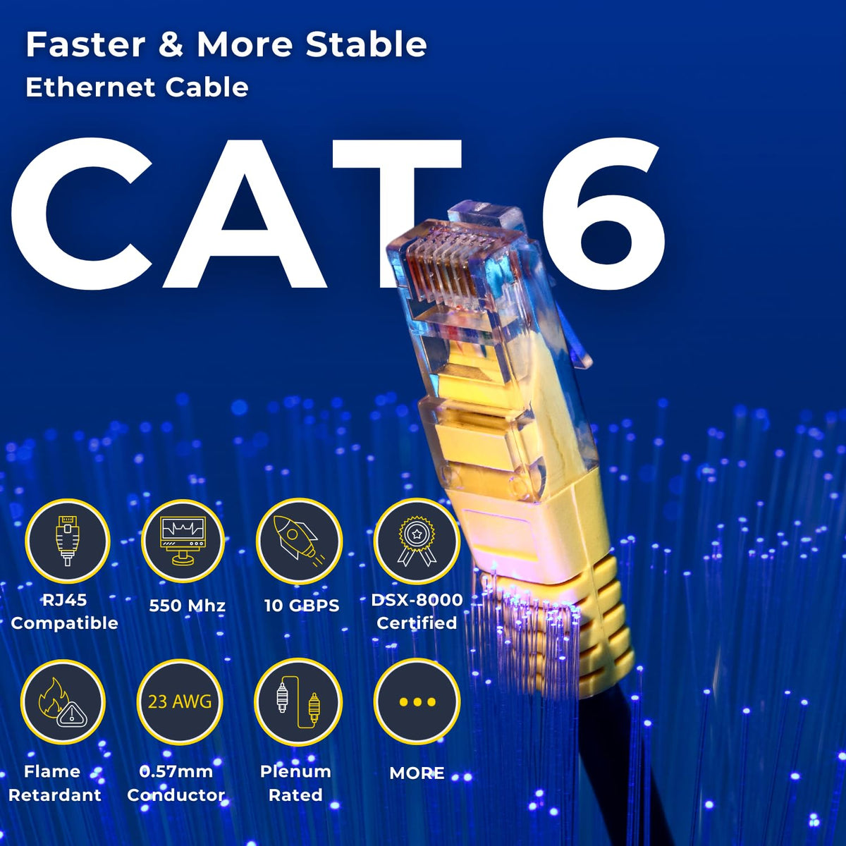 CAT6 Plenum Cable 1000ft Pure Bare Copper 23AWG UTP S73495