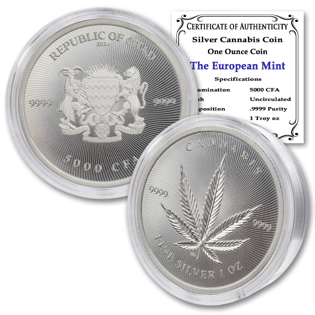 1 oz Silver Cannabis Coin Brilliant Uncirculated in Capsule L4209