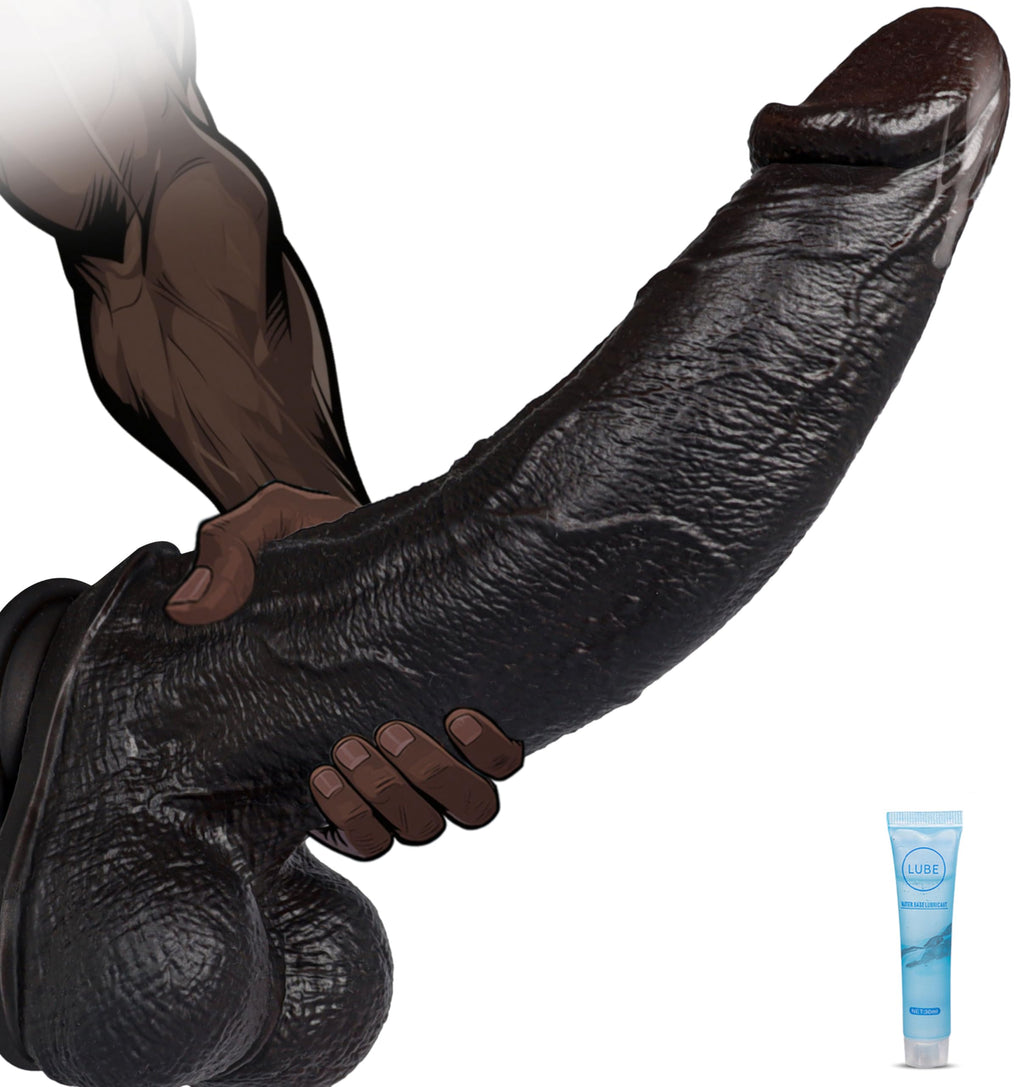 Black Realistic Silicone Dildo with Suction Cup F916
