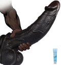 Black Realistic Silicone Dildo with Suction Cup F916