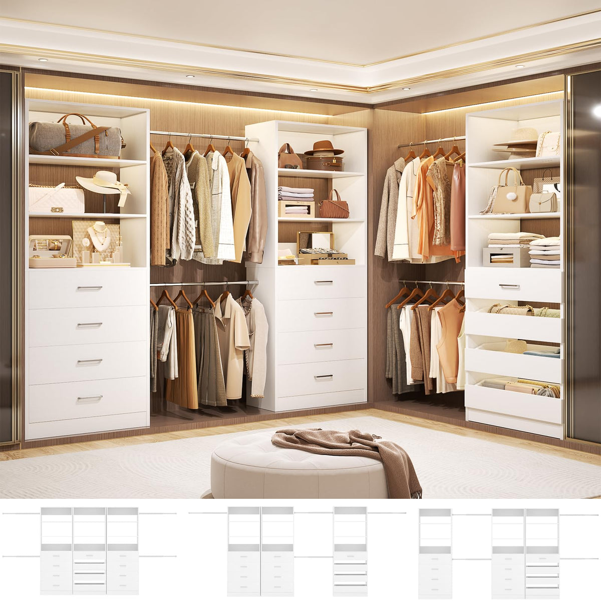 Wood Closet Organizer with 12 Drawers J64591