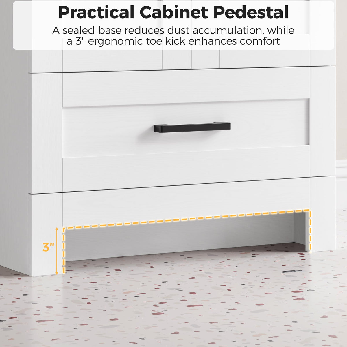 24" White Bathroom Vanity with Sink V433