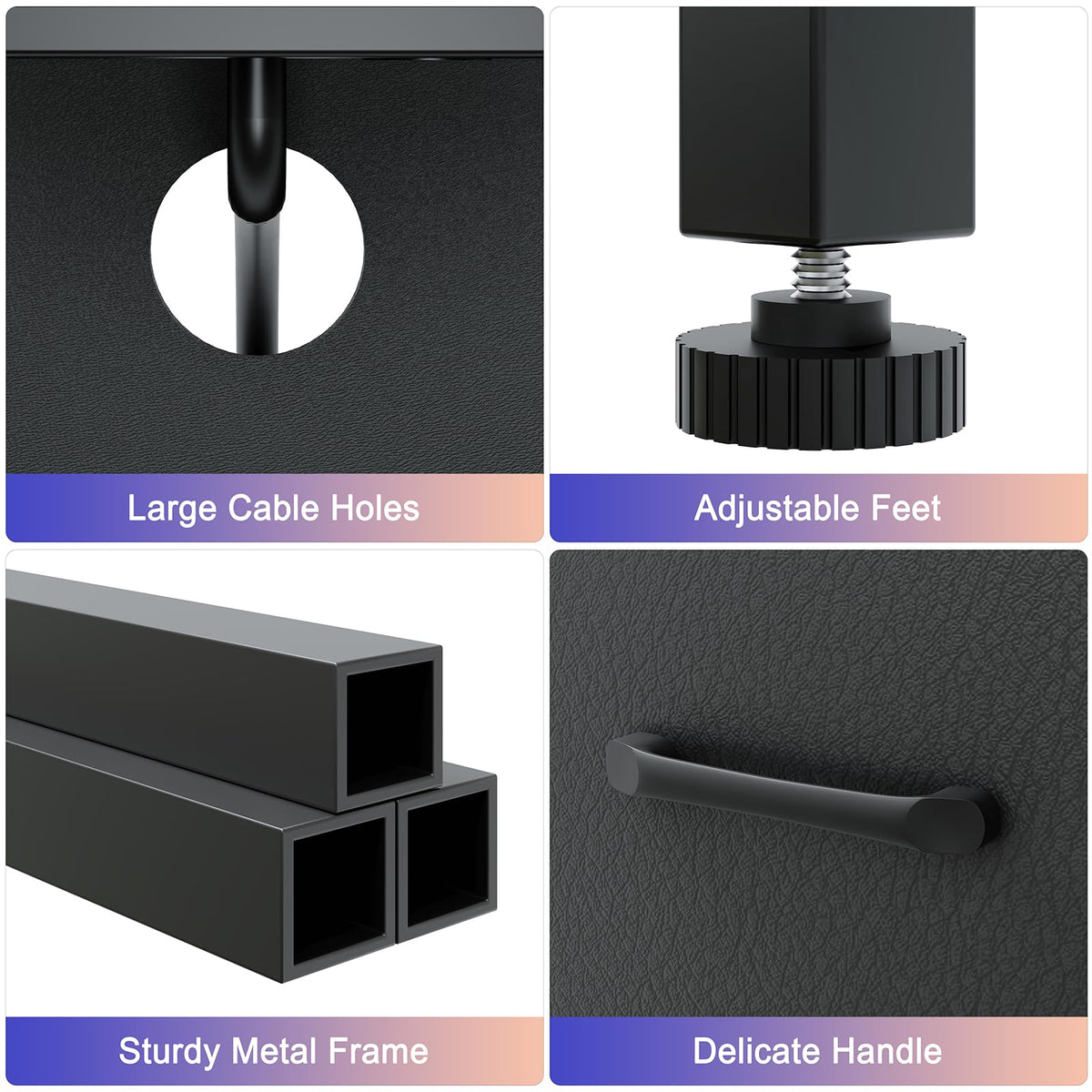 Black 6 Drawer Fabric Dresser S27965