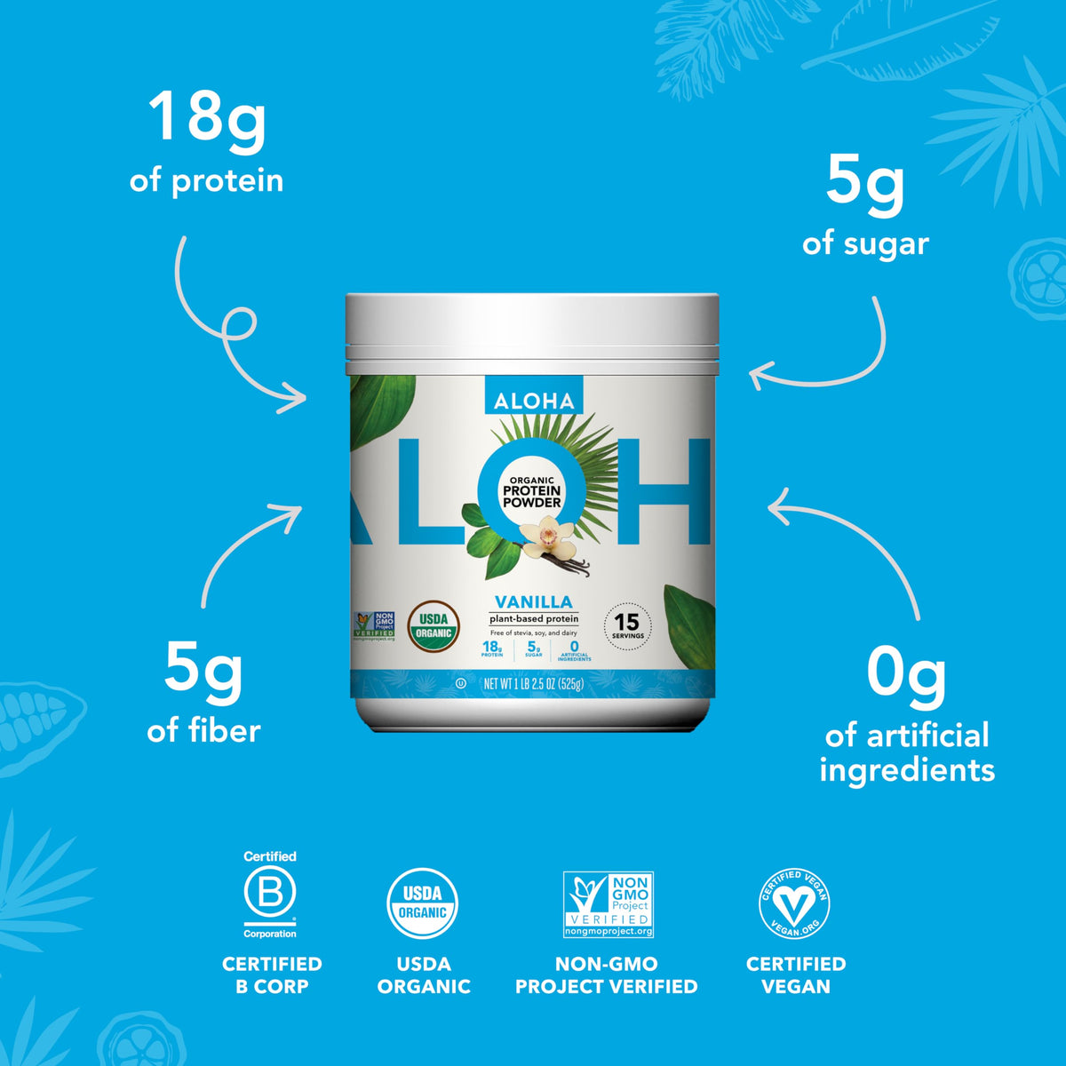 Organic Plant Based Vanilla Protein Powder 19.6 oz N65273