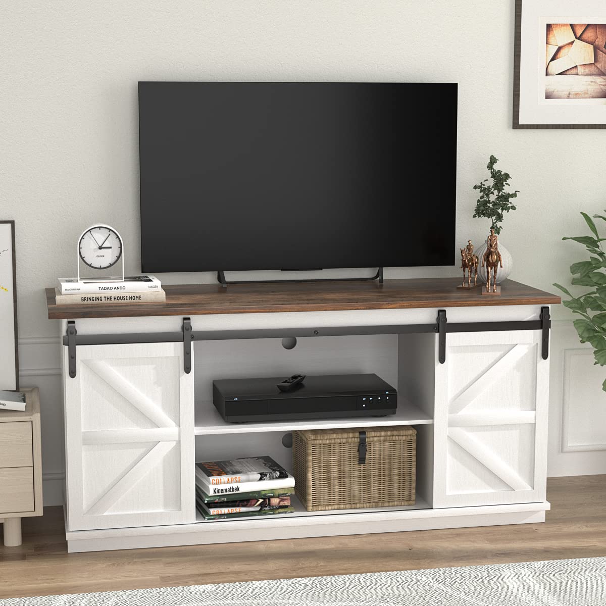 Bright White TV Stand for 65 Inch TV Q2117